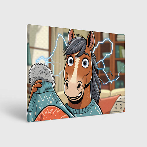 Картина прямоугольная Конь и недоразумение / 3D-принт – фото 1