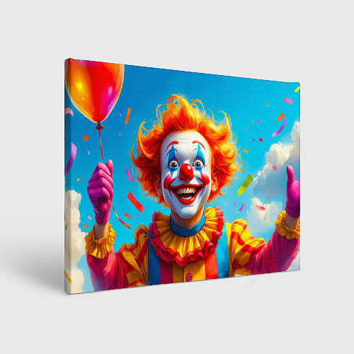 Картина прямоугольная Весёлый клоун с шаром / 3D-принт – фото 1