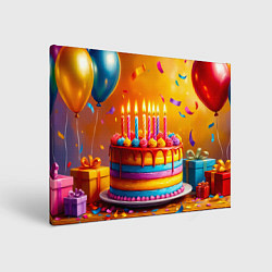Картина прямоугольная Радуга праздничного торта
