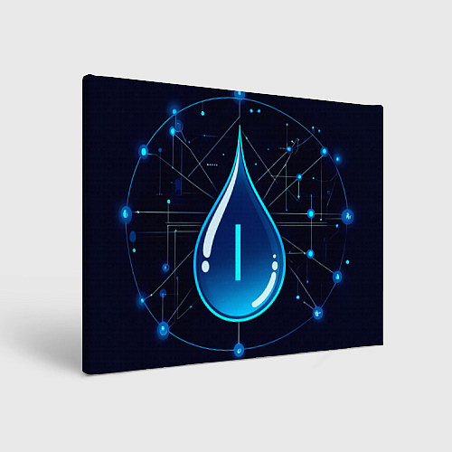 Картина прямоугольная Киберкапля группа крови I / 3D-принт – фото 1