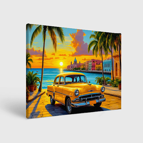 Картина прямоугольная Золотой закат над набережной / 3D-принт – фото 1