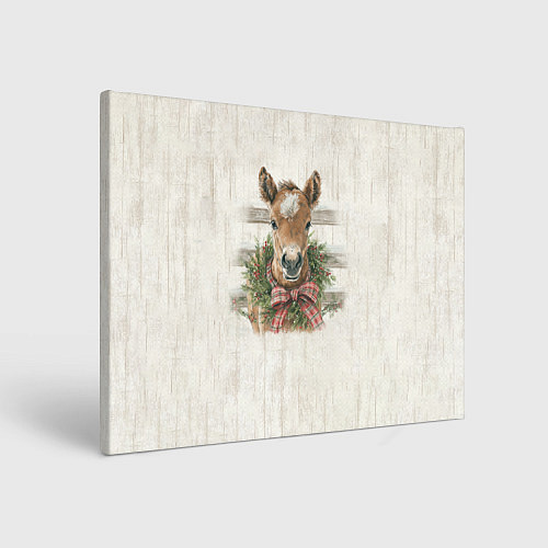 Картина прямоугольная Жеребёнок и новый год / 3D-принт – фото 1