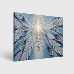 Холст прямоугольный Ледяной перьевой орнамент со светом, цвет: 3D-принт