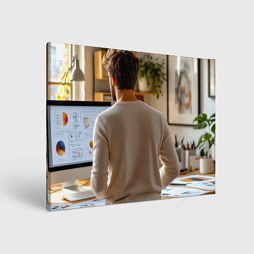 Картина прямоугольная Креативный процесс дизайнер за работой / 3D-принт – фото 1