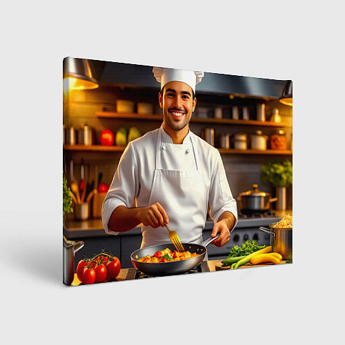 Картина прямоугольная Шеф-повар в деле / 3D-принт – фото 1