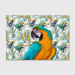 Холст прямоугольный Летний попугай, цвет: 3D-принт — фото 2