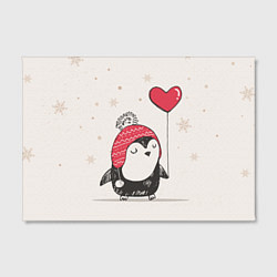 Холст прямоугольный Влюбленный пингвин, цвет: 3D-принт — фото 2