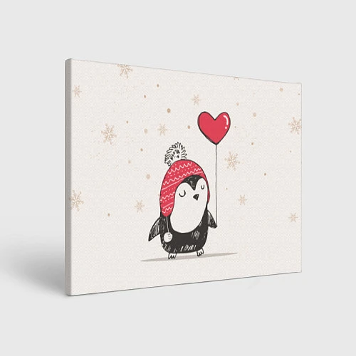 Картина прямоугольная Влюбленный пингвин / 3D-принт – фото 1
