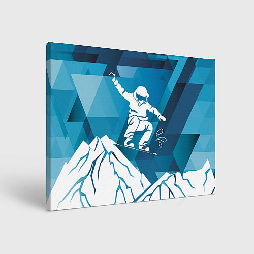 Картина прямоугольная Горы и сноубордист / 3D-принт – фото 1