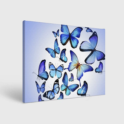 Картина прямоугольная Голубые бабочки / 3D-принт – фото 1