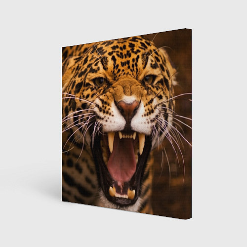 Картина квадратная Ярость леопарда / 3D-принт – фото 1