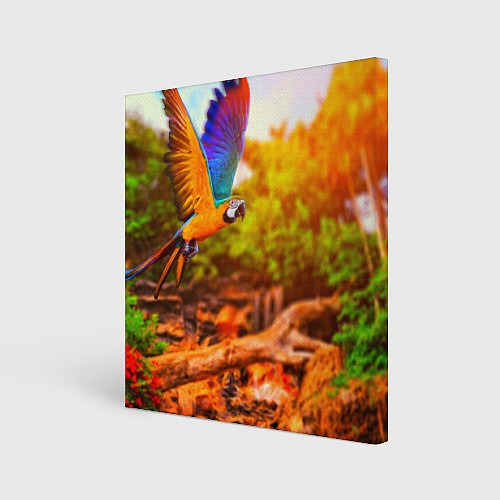 Картина квадратная Взмах попугая / 3D-принт – фото 1
