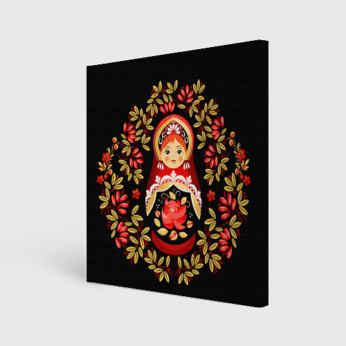 Картина квадратная Матрешка - хохлома / 3D-принт – фото 1