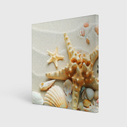 Картина квадратная Морские ракушки