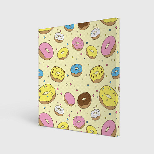 Картина квадратная Сладкие пончики / 3D-принт – фото 1