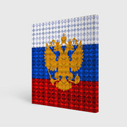 Холст квадратный Россия: полигоны, цвет: 3D-принт