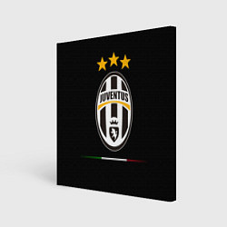 Холст квадратный Juventus: 3 stars, цвет: 3D-принт