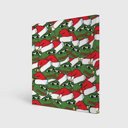 Холст квадратный Sad frog new year, цвет: 3D-принт