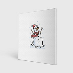 Холст квадратный Снеговик, цвет: 3D-принт