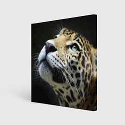 Холст квадратный Хищный леопард, цвет: 3D-принт