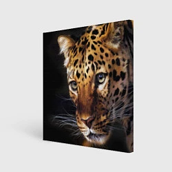 Холст квадратный Глаза леопарда, цвет: 3D-принт