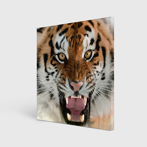Картина квадратная Свирепый тигр / 3D-принт – фото 1