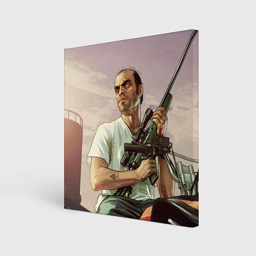 Картина квадратная GTA 5: Trevor with a gun / 3D-принт – фото 1