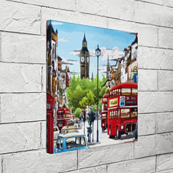 Холст квадратный Улицы Лондона -Big Ben, цвет: 3D-принт — фото 2