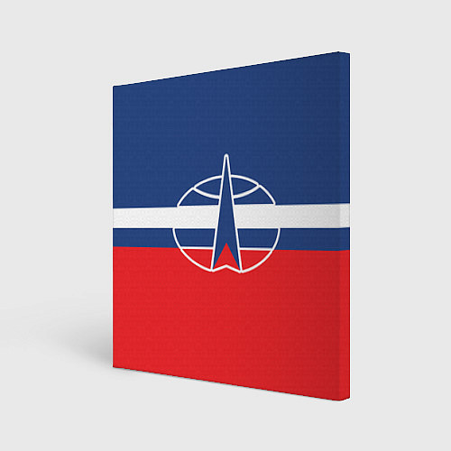Картина квадратная Флаг космический войск РФ / 3D-принт – фото 1
