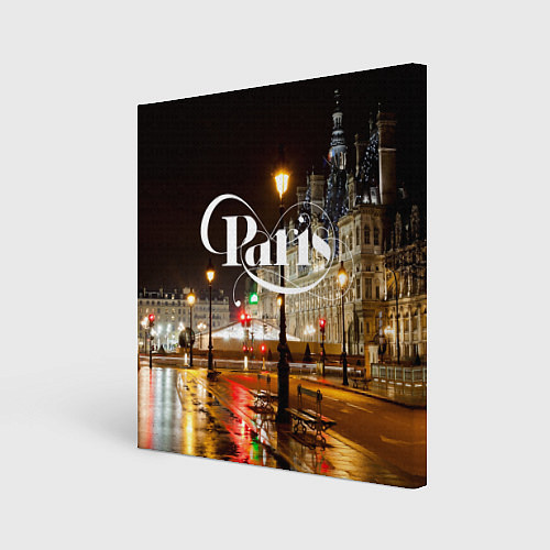 Картина квадратная Night Paris / 3D-принт – фото 1