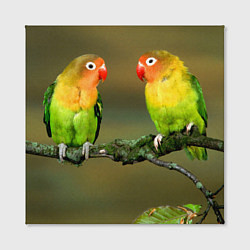 Холст квадратный Два попугая, цвет: 3D-принт — фото 2