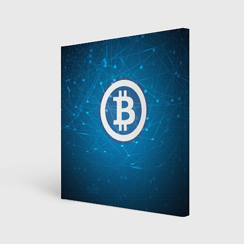 Картина квадратная Bitcoin Blue / 3D-принт – фото 1