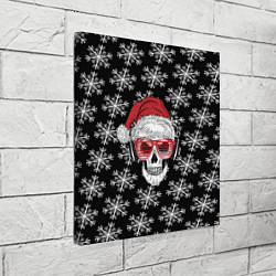 Холст квадратный Santa Skull хипстер, цвет: 3D-принт — фото 2