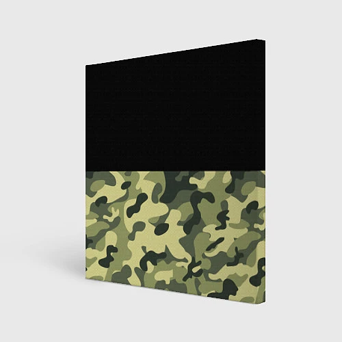 Картина квадратная Камуфляж: черный/хаки / 3D-принт – фото 1