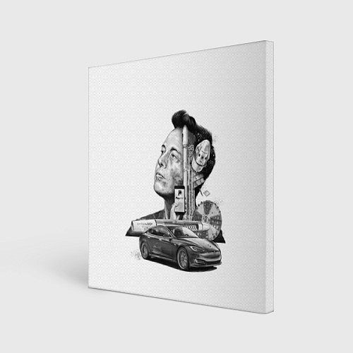 Картина квадратная Илон Маск / 3D-принт – фото 1