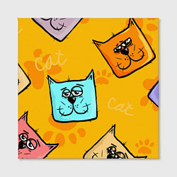 Холст квадратный Котики, цвет: 3D-принт — фото 2