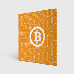 Холст квадратный Bitcoin: Orange Network, цвет: 3D-принт