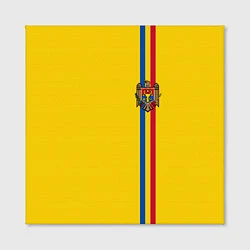 Холст квадратный Молдавия: лента с гербом, цвет: 3D-принт — фото 2