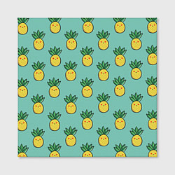 Холст квадратный Веселые ананасы, цвет: 3D-принт — фото 2