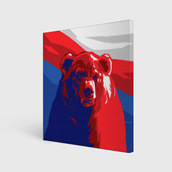 Холст квадратный Российский медведь, цвет: 3D-принт