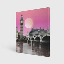 Холст квадратный Закат в Великобритании, цвет: 3D-принт