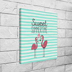 Холст квадратный Sweet Summer Flamingo, цвет: 3D-принт — фото 2