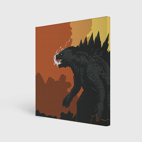 Картина квадратная Godzilla: Monster Smoke / 3D-принт – фото 1