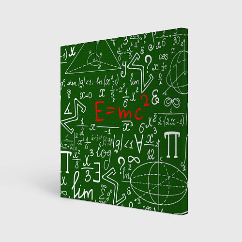 Картина квадратная E=mc2: Green Style / 3D-принт – фото 1