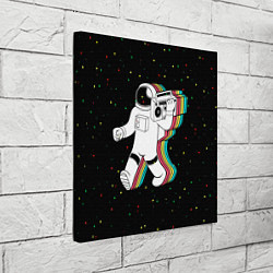 Холст квадратный Космонавт с магнитофоном, цвет: 3D-принт — фото 2