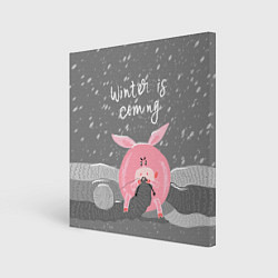 Картина квадратная Pig: Winter is Coming