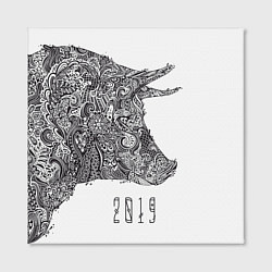 Холст квадратный Год свиньи 2019, цвет: 3D-принт — фото 2