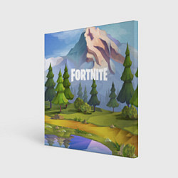 Холст квадратный Fortnite: Forest View, цвет: 3D-принт