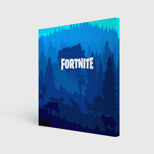 Картина квадратная Fortnite: Blue Forest / 3D-принт – фото 1