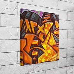 Холст квадратный Orange Graffiti, цвет: 3D-принт — фото 2